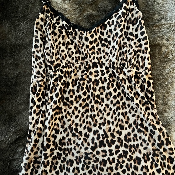 Three piece leopard print pj set- shorts, tank and housecoat. - Picture 3 of 5